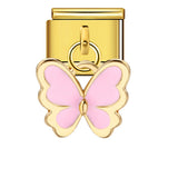 Charm Pendant Hook Style Italian Module Bracelet Titanium Steel Drip Oil Pattern DIY Bracelet Gift for Girls Charm Pendant Hook Style Italian Module Bracelet Titanium Steel Drip Oil Pattern DIY Bracelet Gift for Girls