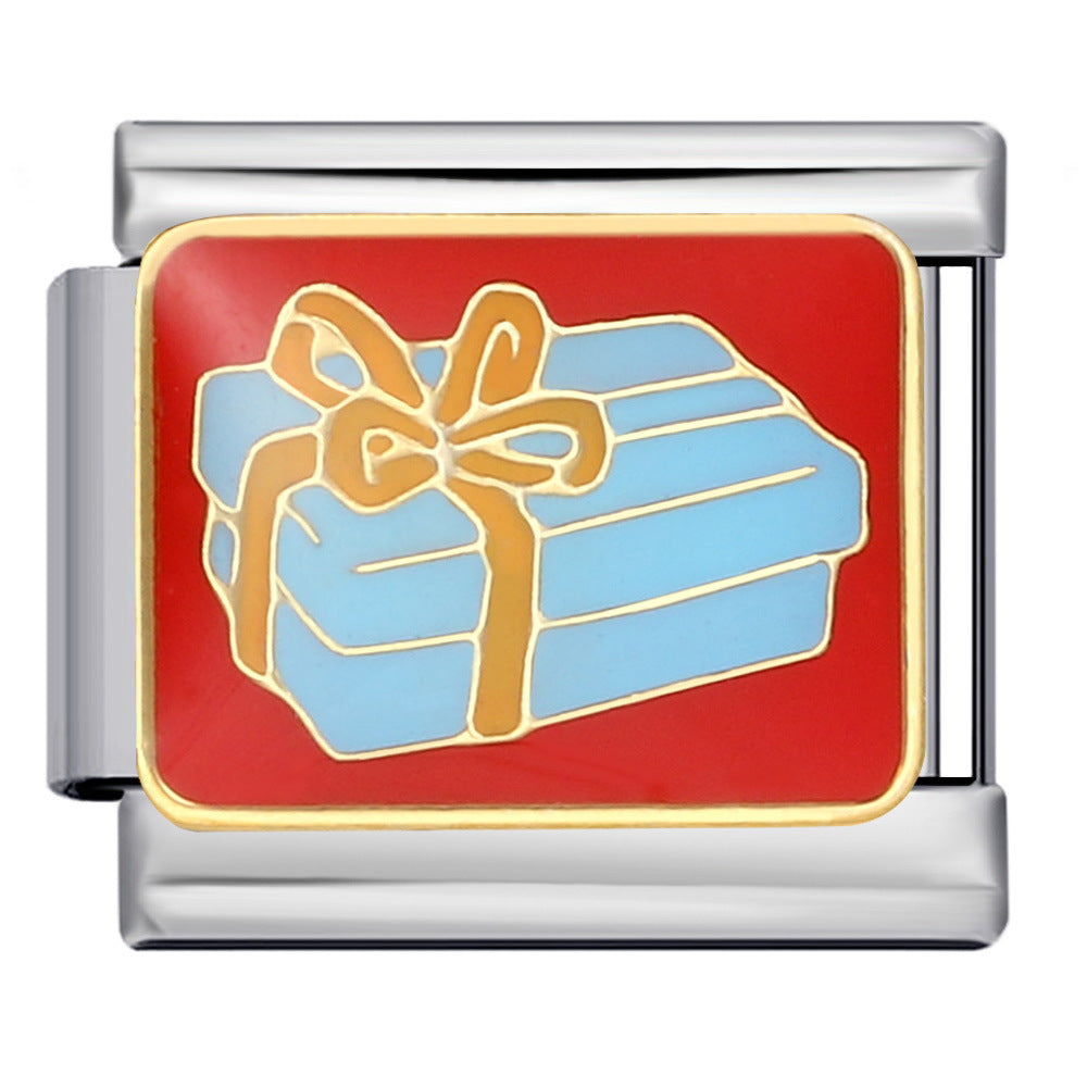 New Christmas Elements Italian Module Bracelet Personalized Welding Drip Oil Titanium Steel Bracelet DIY Strap Chain New Christmas Elements Italian Module Bracelet Personalized Welding Drip Oil Titanium Steel Bracelet DIY Strap Chain