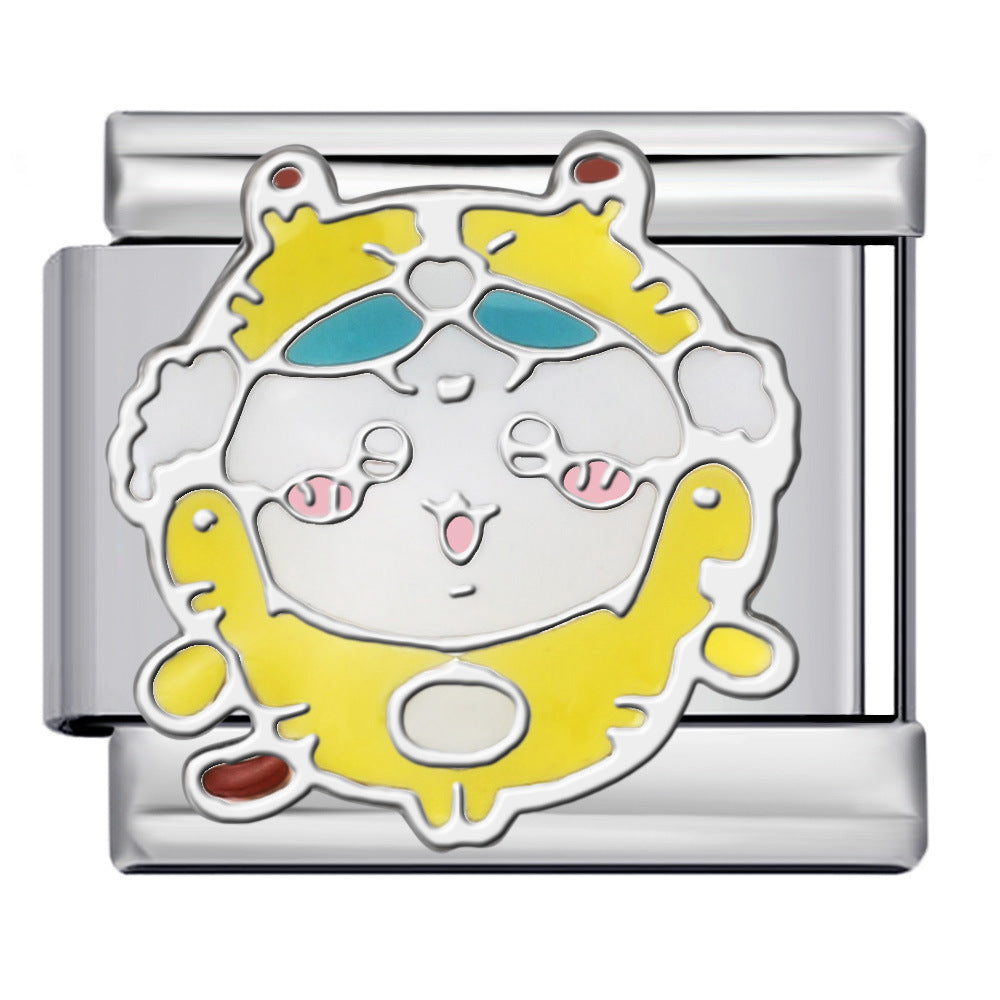 Titanium Steel Welding Drip Oil DIY Italian Module Bracelet Cute Cartoon Pattern Best Friend Girl Birthday Gift Titanium Steel Welding Drip Oil DIY Italian Module Bracelet Cute Cartoon Pattern Best Friend Girl Birthday Gift