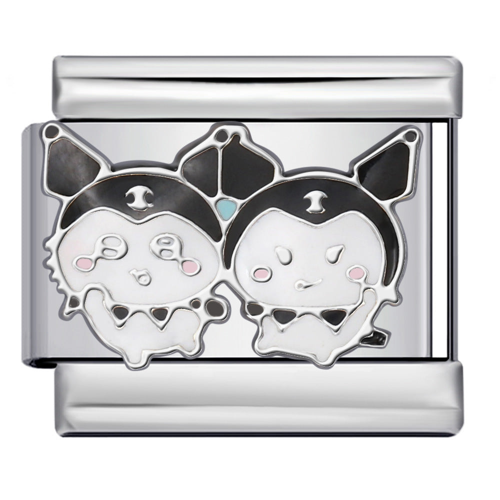 Titanium Steel Welding Drip Oil DIY Italian Module Bracelet Cute Cartoon Pattern Best Friend Girl Birthday Gift Titanium Steel Welding Drip Oil DIY Italian Module Bracelet Cute Cartoon Pattern Best Friend Girl Birthday Gift