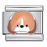 Cute Cartoon Dog Cute Pet Series Titanium Steel Welding Drip Oil DIY Italian Module Bracelet Accessories Cute Cartoon Dog Cute Pet Series Titanium Steel Welding Drip Oil DIY Italian Module Bracelet Accessories