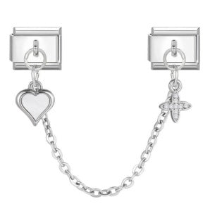 New Silver Double Pendant Italian Module Bracelet Stainless Steel Hook DIY Elastic Splicing Strap Chain New Silver Double Pendant Italian Module Bracelet Stainless Steel Hook DIY Elastic Splicing Strap Chain