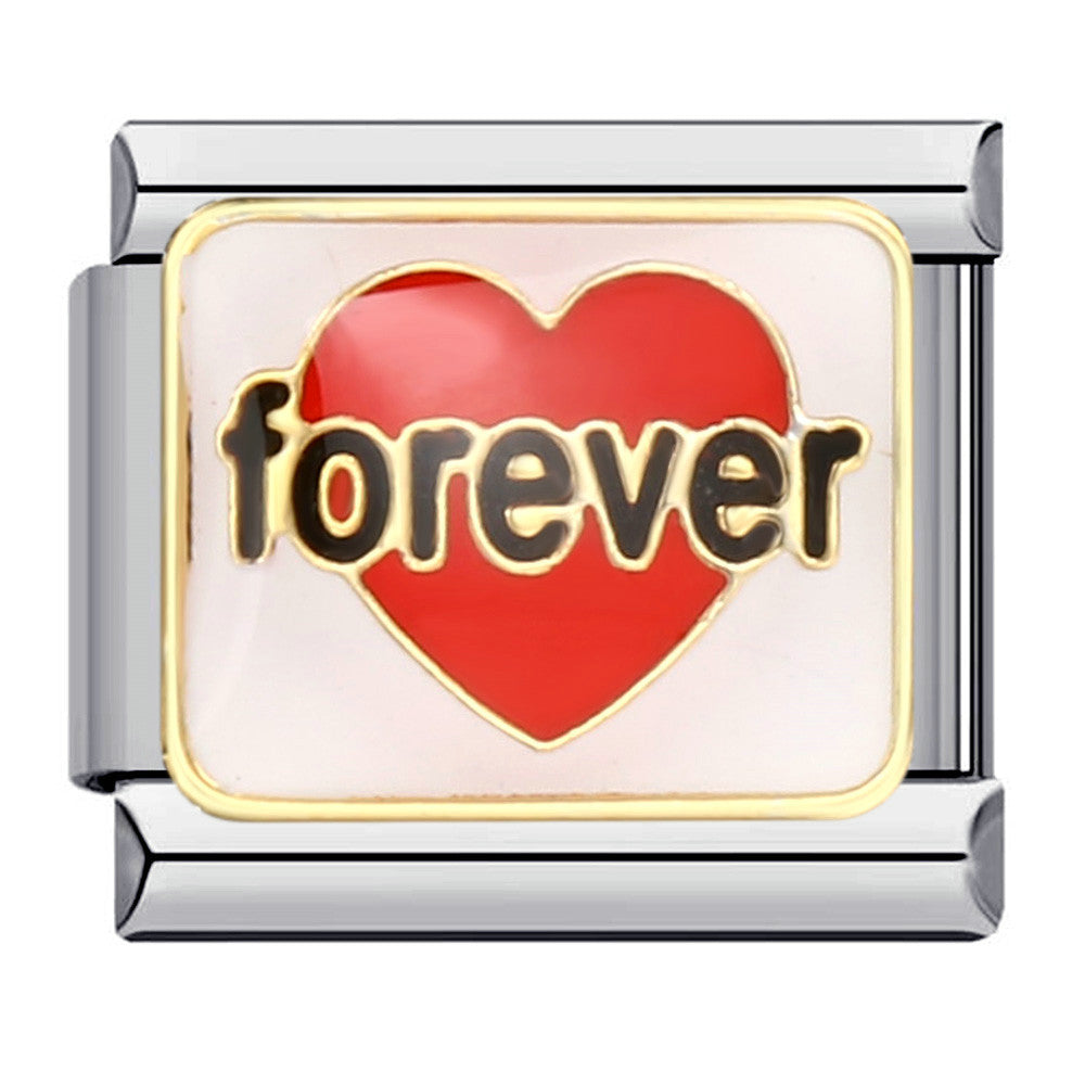 Romantic Valentine's Day Sweet Series Italian Module Bracelet Titanium Steel Welding Drip Oil Pattern DIY Bracelet Romantic Valentine's Day Sweet Series Italian Module Bracelet Titanium Steel Welding Drip Oil Pattern DIY Bracelet