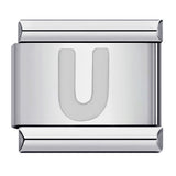 New Titanium Steel Silver Concave Surface 26 English Letters Italian Module Bracelet DIY Strap Chain Accessories Wholesale New Titanium Steel Silver Concave Surface 26 English Letters Italian Module Bracelet DIY Strap Chain Accessories Wholesale