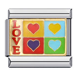 Cross Border Hot Selling Rainbow Love Italian Module Bracelet, Stainless Steel Elastic DIY Bracelet Accessories Wholesale Cross Border Hot Selling Rainbow Love Italian Module Bracelet, Stainless Steel Elastic DIY Bracelet Accessories Wholesale