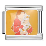 Pet Crowd Elements Italian Module Bracelet Welding Pattern Drip Oil DIY Elastic Splicing Stainless Steel Bracelet Pet Crowd Elements Italian Module Bracelet Welding Pattern Drip Oil DIY Elastic Splicing Stainless Steel Bracelet