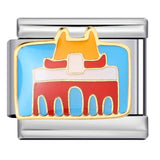 Architectural Logo Italian Module Bracelet DIY Welding Drip Oil Bracelet Elastic Splicing Stainless Steel Strap Chain Architectural Logo Italian Module Bracelet DIY Welding Drip Oil Bracelet Elastic Splicing Stainless Steel Strap Chain