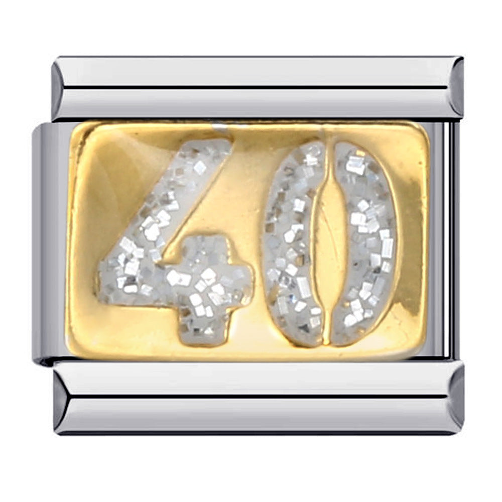 New Diamond Inlaid Titanium Steel Welding Drip Oil DIY Italian Module Bracelet Italian Charm Bracelet New Diamond Inlaid Titanium Steel Welding Drip Oil DIY Italian Module Bracelet Italian Charm Bracelet