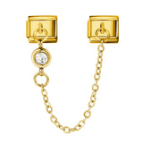 Cross Border Hot Selling 12th Birthday Stone Italian Module Bracelet Gold Hook Pendant DIY Elastic Stainless Steel Bracelet Cross Border Hot Selling 12th Birthday Stone Italian Module Bracelet Gold Hook Pendant DIY Elastic Stainless Steel Bracelet