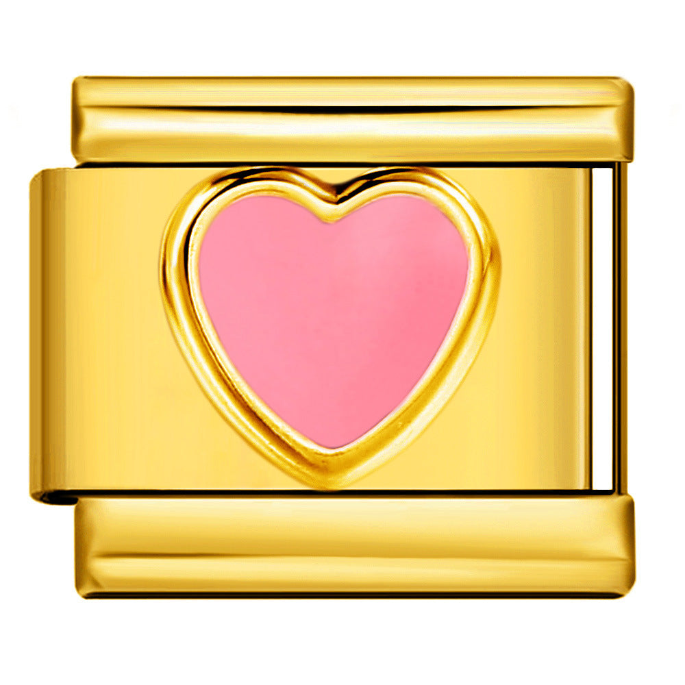 Italian Module Bracelet Color Drip Oil Stamping Pattern DIY Titanium Steel Elastic Splicing Bracelet Accessories Wholesale Italian Module Bracelet Color Drip Oil Stamping Pattern DIY Titanium Steel Elastic Splicing Bracelet Accessories Wholesale