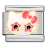 Cute Cartoon Cat Titanium Steel Welded Drip Bracelet DIY Italian Modular Charm Friendship Gift for Besties Cute Cartoon Cat Titanium Steel Welded Drip Bracelet DIY Italian Modular Charm Friendship Gift for Besties