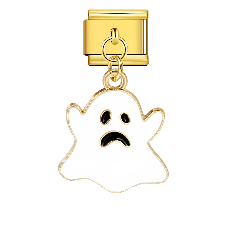 Halloween Element Fashion Module Bracelet Titanium Steel Hook Drip Oil DIY Pendant Italian Jewelry Accessories Halloween Element Fashion Module Bracelet Titanium Steel Hook Drip Oil DIY Pendant Italian Jewelry Accessories