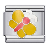 Colorful Butterfly Italian Module Bracelet Titanium Steel Welding Pattern Drip Oil DIY Bracelet Italian Charm Colorful Butterfly Italian Module Bracelet Titanium Steel Welding Pattern Drip Oil DIY Bracelet Italian Charm