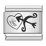 Cross Border Hot Selling Laser Engraving Heart-shaped Series Titanium Steel Handmade DIY Italian Module Bracelet Wholesale Cross Border Hot Selling Laser Engraving Heart-shaped Series Titanium Steel Handmade DIY Italian Module Bracelet Wholesale