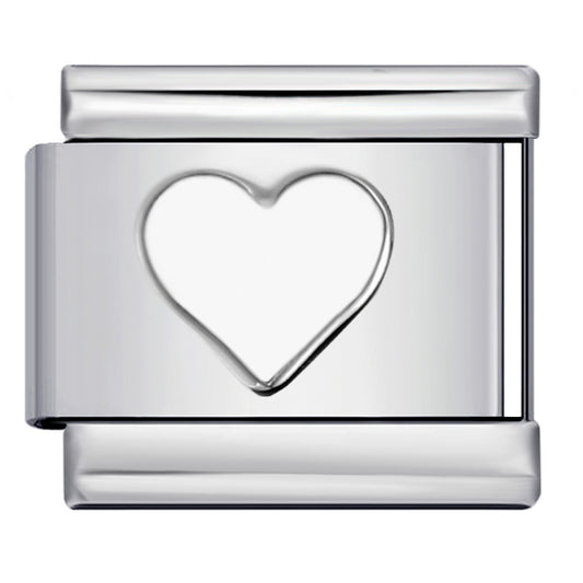 Concave Silver Titanium Steel Stamping Pattern DIY Italian Module Bracelet Italian Charm Bracelet