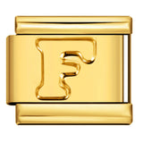 Golden Concave Letter Series Italian Module Bracelet Titanium Steel Stamping DIY Elastic Splicing Bracelet Accessories Golden Concave Letter Series Italian Module Bracelet Titanium Steel Stamping DIY Elastic Splicing Bracelet Accessories