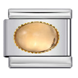 New Gold and Silver Bottom Micro Inlaid Oval Colored Stone Italian Module Bracelet DIY Titanium Steel Welding Oil Dripping Bracelet New Gold and Silver Bottom Micro Inlaid Oval Colored Stone Italian Module Bracelet DIY Titanium Steel Welding Oil Dripping Bracelet