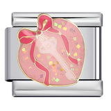 Pink Italian Modular Bracelet Titanium Steel Welding Gold Plated DIY Cartoon Free Connect Bracelet Pink Italian Modular Bracelet Titanium Steel Welding Gold Plated DIY Cartoon Free Connect Bracelet