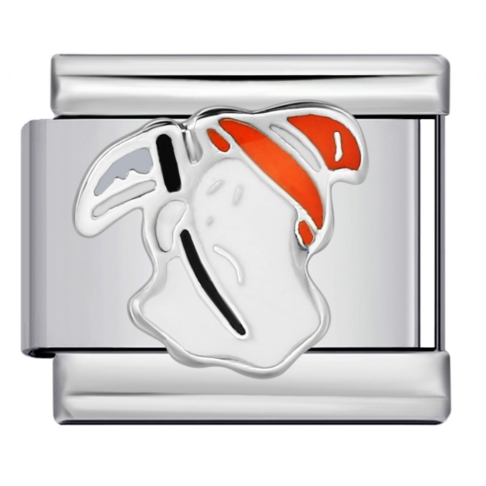 Cross Border Halloween Italian Module Bracelet Gothic Titanium Steel Welding Drip Oil DIY Bracelet Cross Border Halloween Italian Module Bracelet Gothic Titanium Steel Welding Drip Oil DIY Bracelet