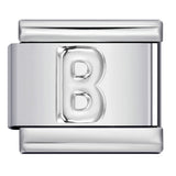 Italian Stainless Steel Silver Raised 26 Letter DIY Module Bracelet with Free Splicing Elastic Watch Strap Italian Stainless Steel Silver Raised 26 Letter DIY Module Bracelet with Free Splicing Elastic Watch Strap