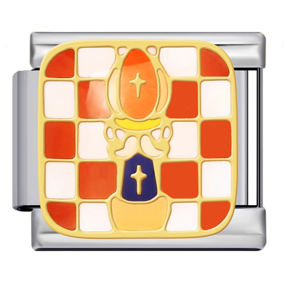 Cross Border Hot Selling Chess Italian Module Bracelet Titanium Steel Welding Gold Plating Drip Oil DIY Splicing Bracelet Cross Border Hot Selling Chess Italian Module Bracelet Titanium Steel Welding Gold Plating Drip Oil DIY Splicing Bracelet