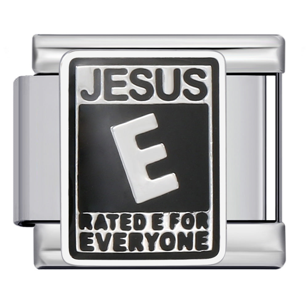 European and American Cross-border Italian Module Bracelet DIY Titanium Steel Welding Pattern Gold-plated Drip Oil Bracelet Accessories Wholesale European and American Cross-border Italian Module Bracelet DIY Titanium Steel Welding Pattern Gold-plated Drip Oil Bracelet Accessories Wholesale