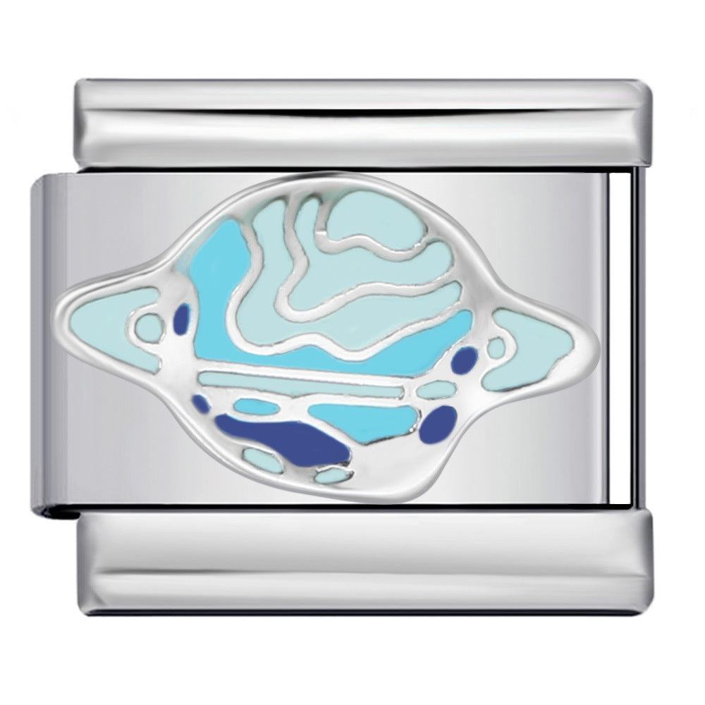 Space Planet Italy Module Bracelet Stainless Steel Welding Drip Oil Pattern DIY Elastic Personalized Bracelet Space Planet Italy Module Bracelet Stainless Steel Welding Drip Oil Pattern DIY Elastic Personalized Bracelet