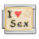 Cross Border Hot Selling Heart English Pattern Wristband Titanium Steel Welded Gold-plated Drip Oil DIY Italian Module Bracelet Cross Border Hot Selling Heart English Pattern Wristband Titanium Steel Welded Gold-plated Drip Oil DIY Italian Module Bracelet