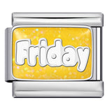 Sparkling Powder Series English Week Italian Module Bracelet Titanium Steel Welding DIY Splicing Elastic Bracelet Sparkling Powder Series English Week Italian Module Bracelet Titanium Steel Welding DIY Splicing Elastic Bracelet