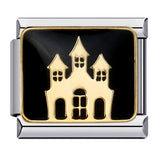 European and American Popular Halloween Module Bracelet with Titanium Steel Welding and Oil Dripping Dark Pattern Italian Modular European and American Popular Halloween Module Bracelet with Titanium Steel Welding and Oil Dripping Dark Pattern Italian Modular