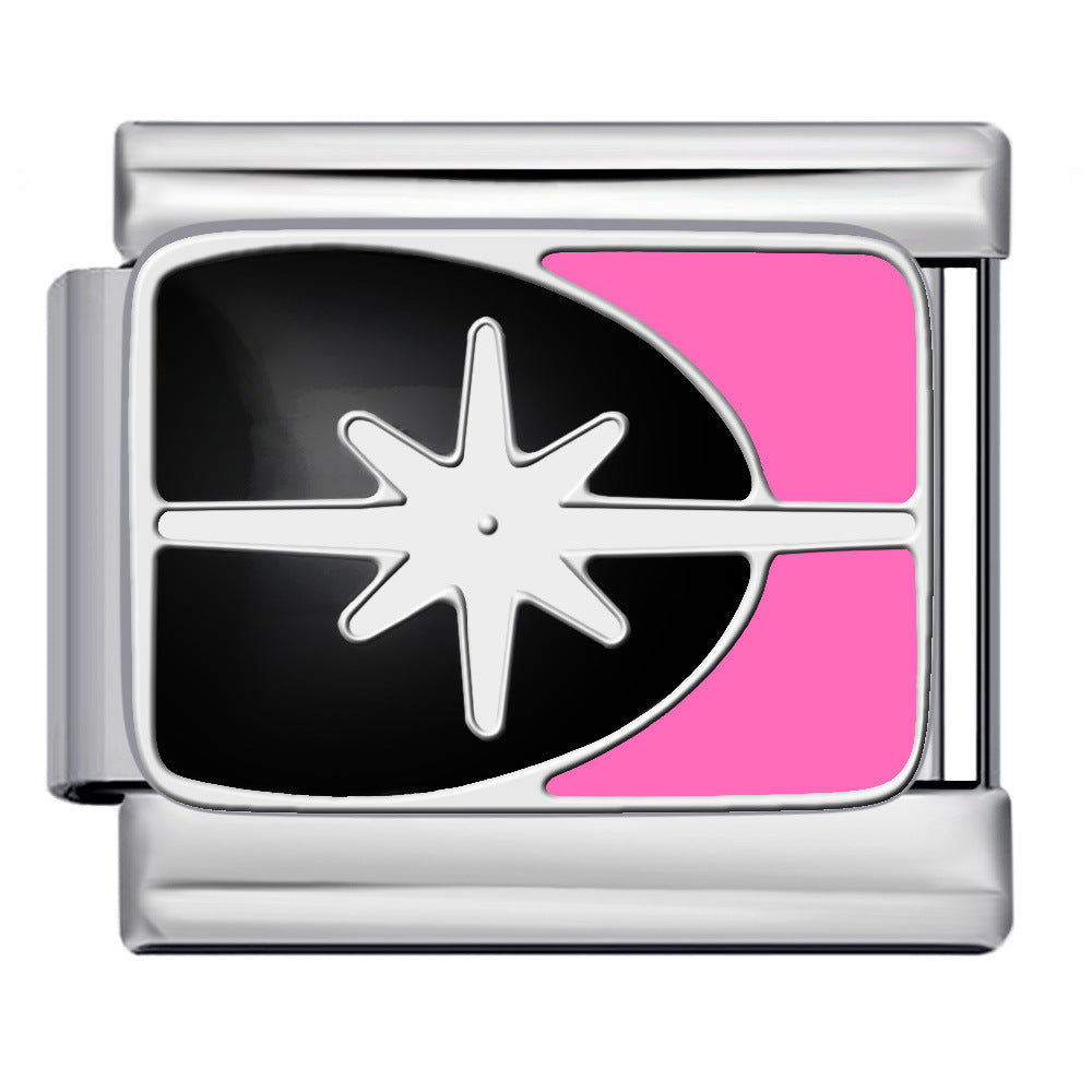 Cross Border Hot Selling Italian Module Bracelet Titanium Steel Drip Oil Welding Pattern DIY Watch Strap Chain Bracelet Wholesale Cross Border Hot Selling Italian Module Bracelet Titanium Steel Drip Oil Welding Pattern DIY Watch Strap Chain Bracelet Wholesale