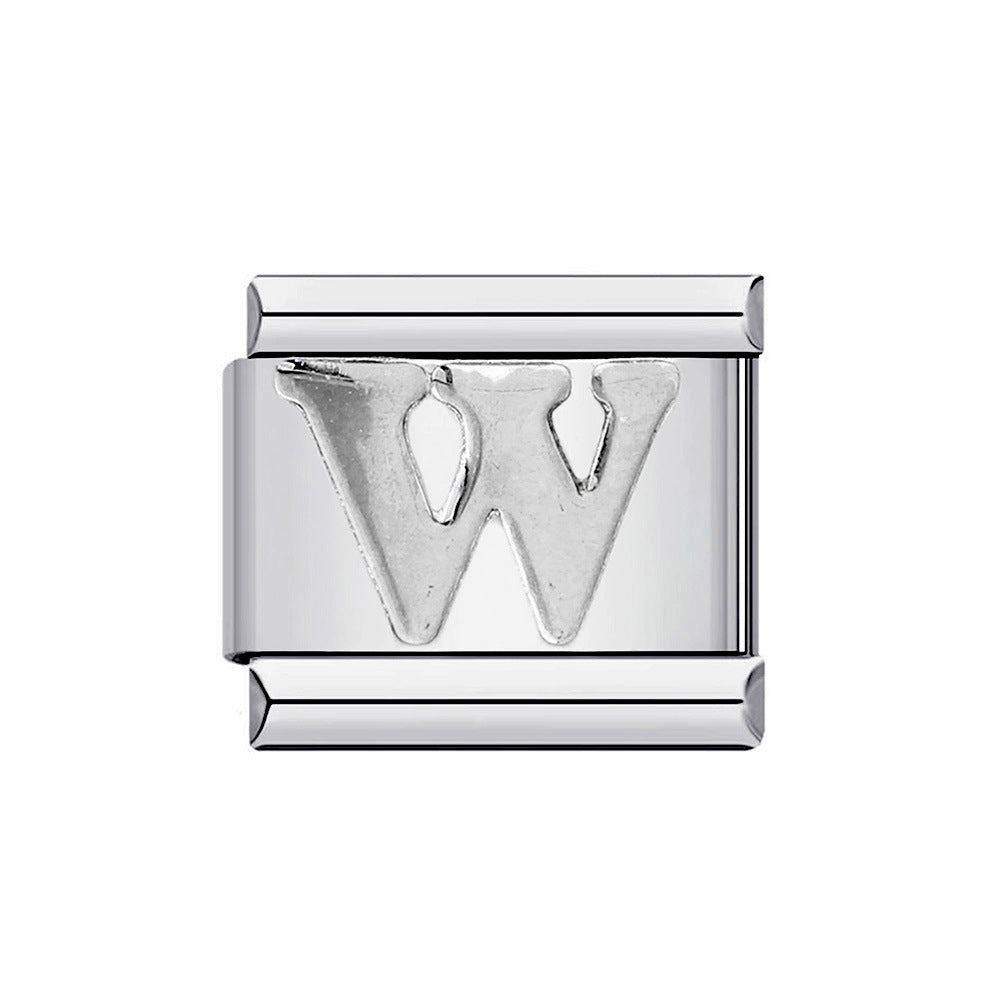 New Titanium Steel Gold Plated DIY Italian Charm Bracelet with Alphabet Letters Customizable Fashion Jewelry New Titanium Steel Gold Plated DIY Italian Charm Bracelet with Alphabet Letters Customizable Fashion Jewelry