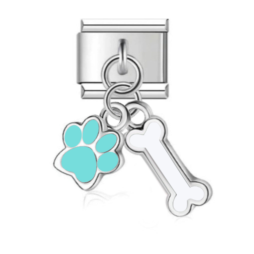 New Hook-style Colorful Drip Oil Claw Series Titanium Steel Italian Module Bracelet, DIY Elastic Splice Bracelet New Hook-style Colorful Drip Oil Claw Series Titanium Steel Italian Module Bracelet, DIY Elastic Splice Bracelet