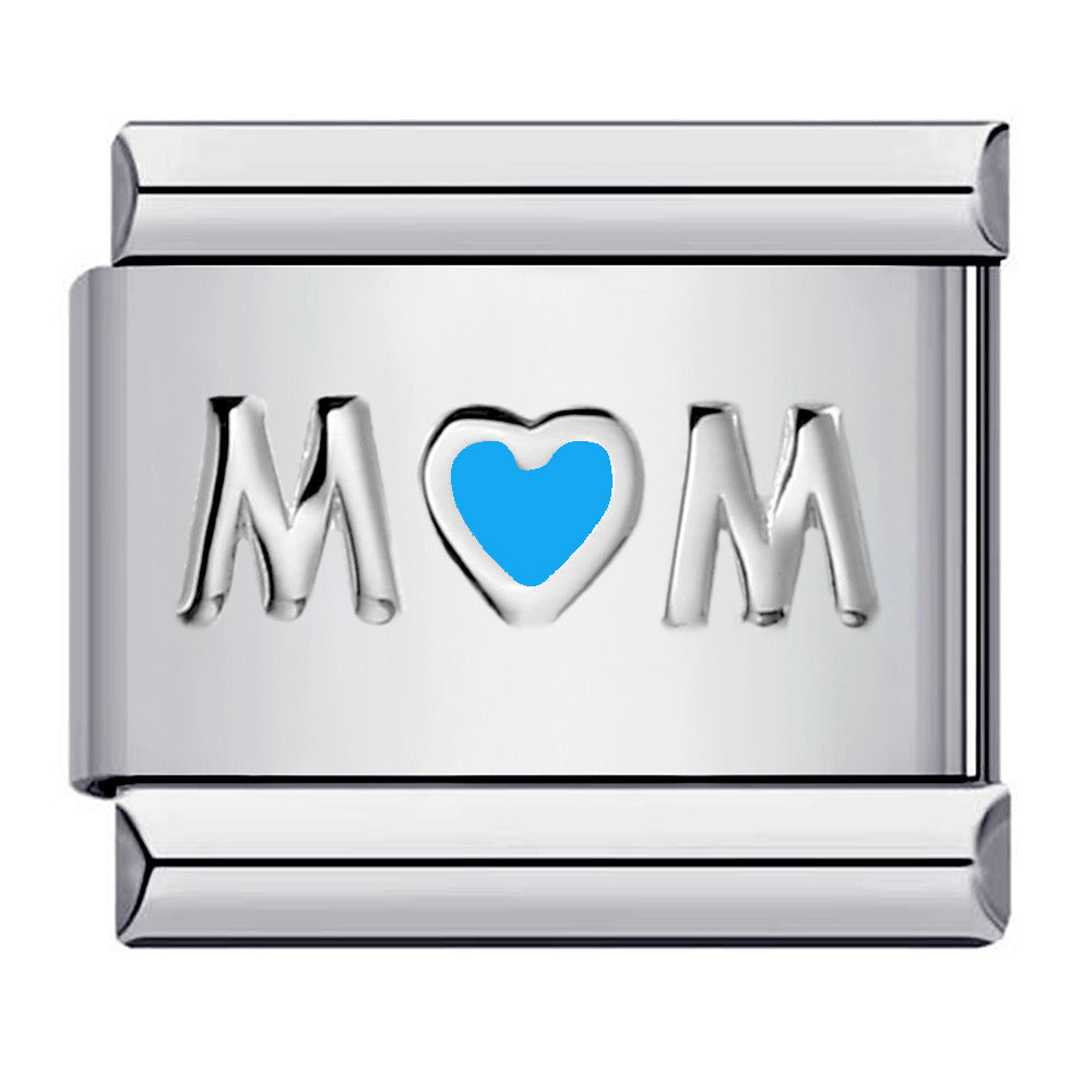 Italian Module Bracelet Color Drip Oil Stamping Pattern DIY Titanium Steel Elastic Splicing Bracelet Accessories Wholesale Italian Module Bracelet Color Drip Oil Stamping Pattern DIY Titanium Steel Elastic Splicing Bracelet Accessories Wholesale