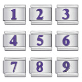 New Titanium Steel Concave Color Arabic Numeral Series Italian Module Bracelet DIY Elastic Accessories Wholesale New Titanium Steel Concave Color Arabic Numeral Series Italian Module Bracelet DIY Elastic Accessories Wholesale