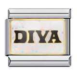 Sparkling Powder Series English Week Italian Module Bracelet Titanium Steel Welding DIY Splicing Elastic Bracelet Sparkling Powder Series English Week Italian Module Bracelet Titanium Steel Welding DIY Splicing Elastic Bracelet