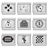 Cross Border Hot Selling Laser Engraving Chess and Card Entertainment Pattern Titanium Steel DIY Italian Module Bracelet Wholesale Cross Border Hot Selling Laser Engraving Chess and Card Entertainment Pattern Titanium Steel DIY Italian Module Bracelet Wholesale