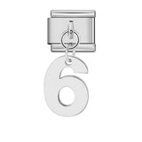 Single Digital Italian Module Bracelet Stainless Steel Hook Pendant DIY Elastic Bracelet Accessory Single Digital Italian Module Bracelet Stainless Steel Hook Pendant DIY Elastic Bracelet Accessory