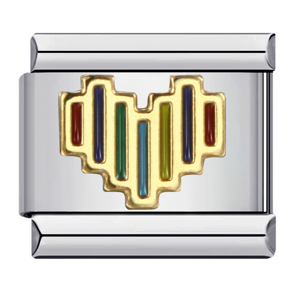 Cross Border New Stainless Steel Welding Pattern Gold-plated Drip Oil Wristband Cartoon DIY Italian Module Bracelet Wholesale Cross Border New Stainless Steel Welding Pattern Gold-plated Drip Oil Wristband Cartoon DIY Italian Module Bracelet Wholesale