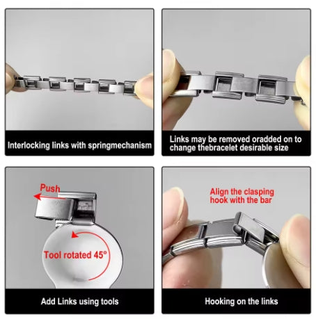 bracelets Pulseras con dijes italianos, cadena básica DIY, brazalete de acero inoxidable, módulos ensamblados versátiles, regalo Ideal, Universal, 9mm, envío directo