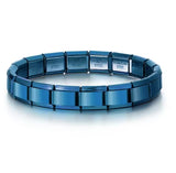 bracelets Pulseras con dijes italianos, cadena básica DIY, brazalete de acero inoxidable, módulos ensamblados versátiles, regalo Ideal, Universal, 9mm, envío directo