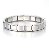 bracelets Pulseras con dijes italianos, cadena básica DIY, brazalete de acero inoxidable, módulos ensamblados versátiles, regalo Ideal, Universal, 9mm, envío directo