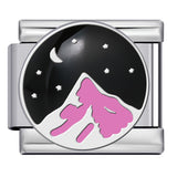 Stainless Steel Welding Drip Oil DIY Bracelet Italian Module Bracelet Round Starry Sky Pattern Elastic Bracelet