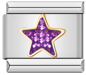 New Stainless Steel Welded Drip Oil Mysterious Purple DIY Italian Modular Bracelet Italian Charm