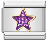 New Stainless Steel Welded Drip Oil Mysterious Purple DIY Italian Modular Bracelet Italian Charm