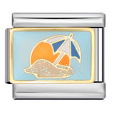 New Italian Module Bracelet Beach Camping Titanium Steel Drip Oil Cartoon Pattern DIY Welding Bracelet Accessories