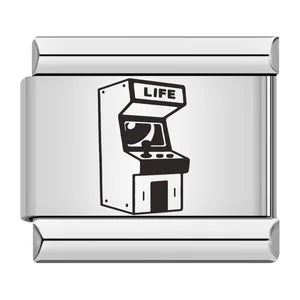 Cross Border Hot Selling Laser Engraving Chess and Card Entertainment Pattern Titanium Steel DIY Italian Module Bracelet Wholesale