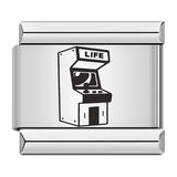 Cross Border Hot Selling Laser Engraving Chess and Card Entertainment Pattern Titanium Steel DIY Italian Module Bracelet Wholesale