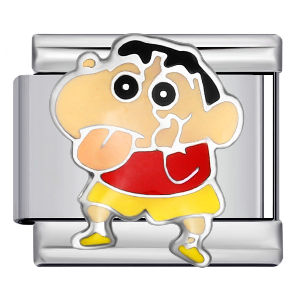 New Cartoon Character Italian Modular Bracelet Stainless Steel Welded DIY Stretch Link Bracelet