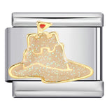 New Italian Module Bracelet Beach Camping Titanium Steel Drip Oil Cartoon Pattern DIY Welding Bracelet Accessories